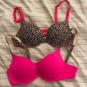 NWOT Victoria’s Secret Pink push up bra bundle 34A